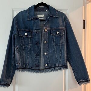 NWOT! Rag and Bone JEAN Denim Blue Frayed Hem Jacket
